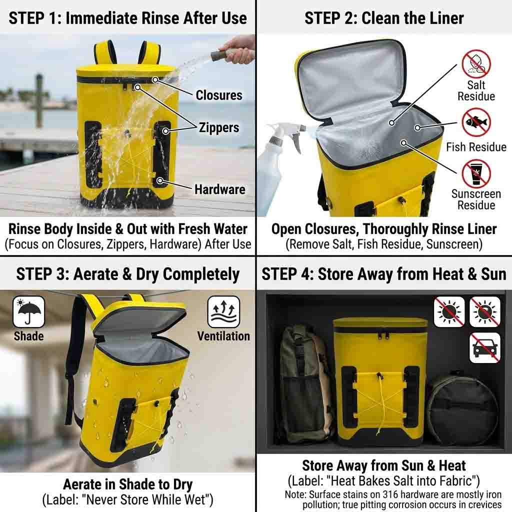 Marine Cooler ကျောပိုးအိတ်များ- ရေငန်အဆင့် ပစ္စည်းများနှင့် ဟာ့ဒ်ဝဲများ Marine Cooler ကျောပိုးအိတ်များ- ရေငန်အဆင့် ပစ္စည်းများနှင့် ဟာ့ဒ်ဝဲများ